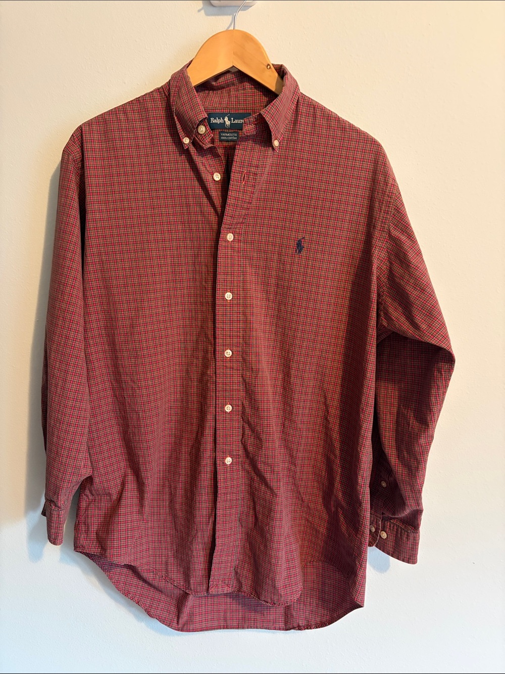 Ralph Lauren Men's Burgundy Check Button-Down Shirt